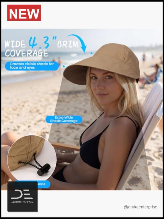 Wide Brim Sun Hat UV Protection Packable Adjustable Baseball Cap Hiking Fishing main image 4